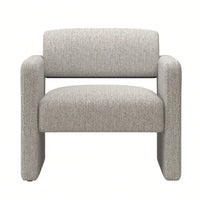 Comfortable Upholstered Beige Single Sofa Chair With Armrests For Dining Room Bedroom Living Room Reception