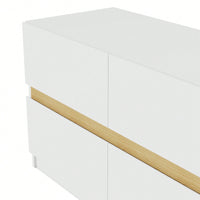 Spacious 6 Drawer Wood Dresser For Bedroom Stylish Clothes Organizer With Wide Storage Drawers White