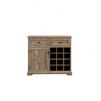 Farmhouse Style Liquor Cabinet With Drawers And Removable Wine Racks For Kitchen And Dining Room, Espresso Finish