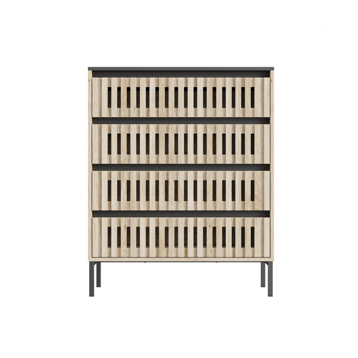 Large Capacity Freestanding 4 Drawer Storage Cabinet For Bedroom Clothing Modern Minimalist Design
