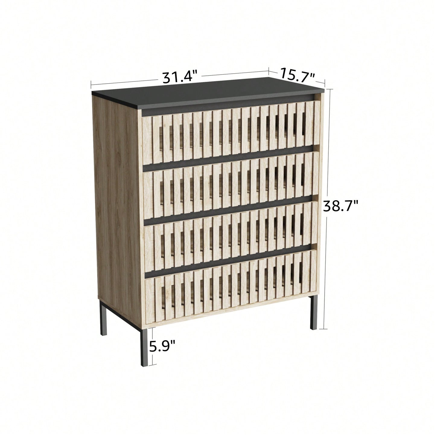 Large Capacity Freestanding 4 Drawer Storage Cabinet For Bedroom Clothing Modern Minimalist Design