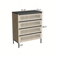 Large Capacity Freestanding 4 Drawer Storage Cabinet For Bedroom Clothing Modern Minimalist Design