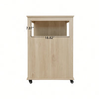 Modern Rolling Kitchen Island Cart With Storage Drawer And Wine Rack, Lockable Casters For Dining Room And Living Room Use