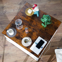 Multi-Functional Lifting Coffee Table Vintage White 80CM Modern Living Room Furniture