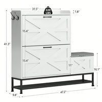 Stylish White Shoe Cabinet For Entryway And Balcony Storage With Large Capacity Shoe Rack