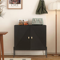 Elegant Black Sideboard Buffet Cabinet With Drawers And Wine Rack For Living Room Or Kitchen Dining Room Storage And Decor