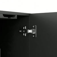 Elegant Black Sideboard Buffet Cabinet With Drawers And Wine Rack For Living Room Or Kitchen Dining Room Storage And Decor