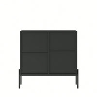 Elegant Black Sideboard Buffet Cabinet With Drawers And Wine Rack For Living Room Or Kitchen Dining Room Storage And Decor