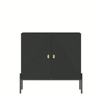 Elegant Black Sideboard Buffet Cabinet With Drawers And Wine Rack For Living Room Or Kitchen Dining Room Storage And Decor