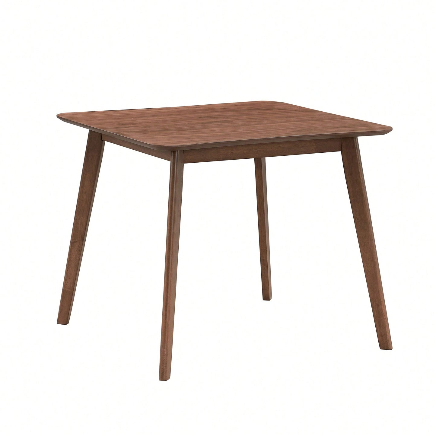 Modern Square Wooden Dining Table For 4 Persons Ideal For Kitchen Living Room And Restaurant Walnut Finish