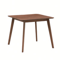 Modern Square Wooden Dining Table For 4 Persons Ideal For Kitchen Living Room And Restaurant Walnut Finish