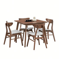 Modern Square Wooden Dining Table For 4 Persons Ideal For Kitchen Living Room And Restaurant Walnut Finish