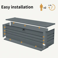 Extra Large Waterproof Outdoor Deck Box For Patio Furniture Cushions And Garden Tools Dark Gray