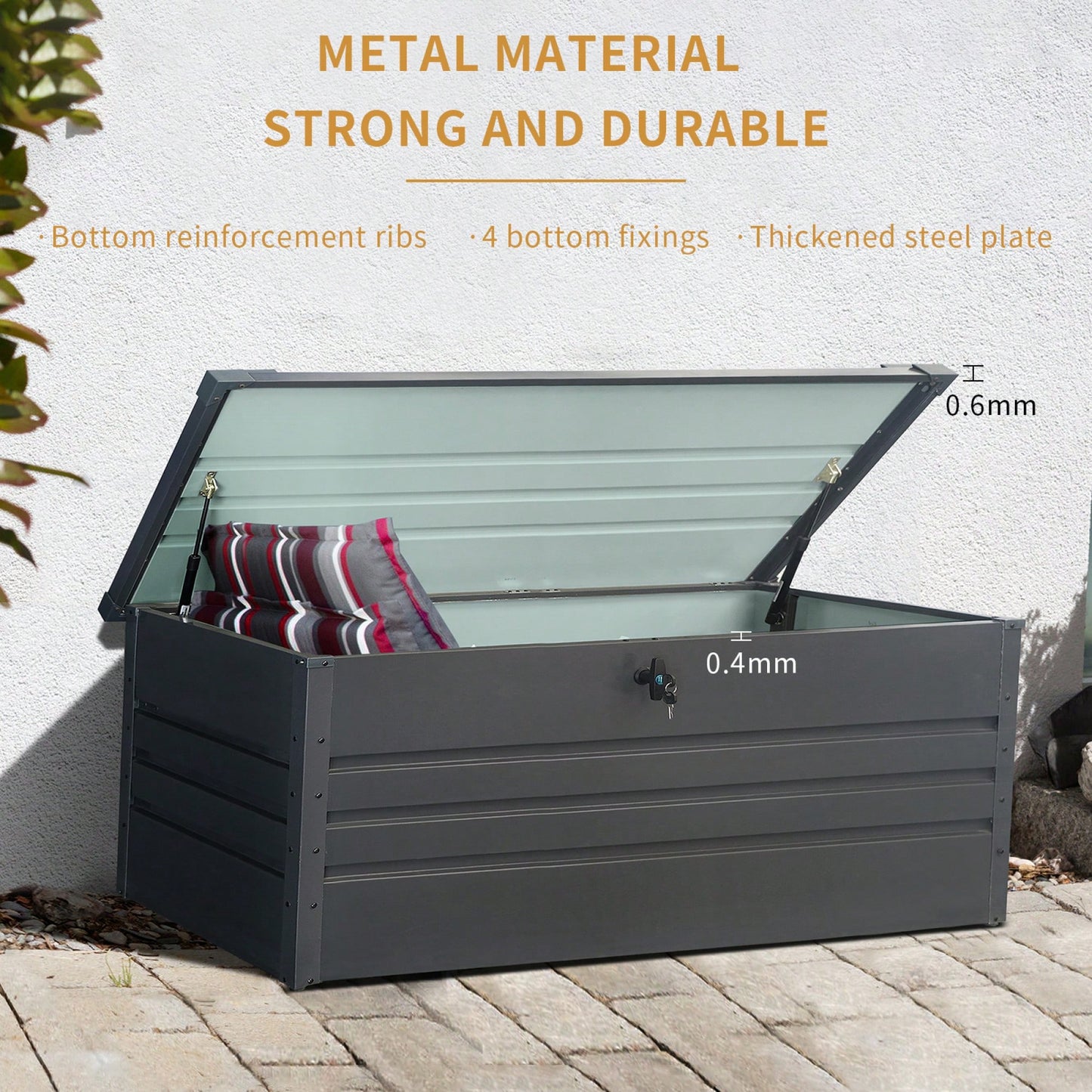 Extra Large Waterproof Outdoor Deck Box For Patio Furniture Cushions And Garden Tools Dark Gray