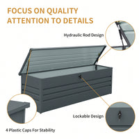 Extra Large Waterproof Outdoor Deck Box For Patio Furniture Cushions And Garden Tools Dark Gray