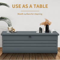 Extra Large Waterproof Outdoor Deck Box For Patio Furniture Cushions And Garden Tools Dark Gray