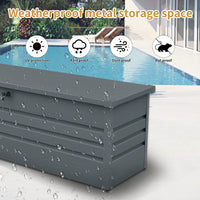 Extra Large Waterproof Outdoor Deck Box For Patio Furniture Cushions And Garden Tools Dark Gray