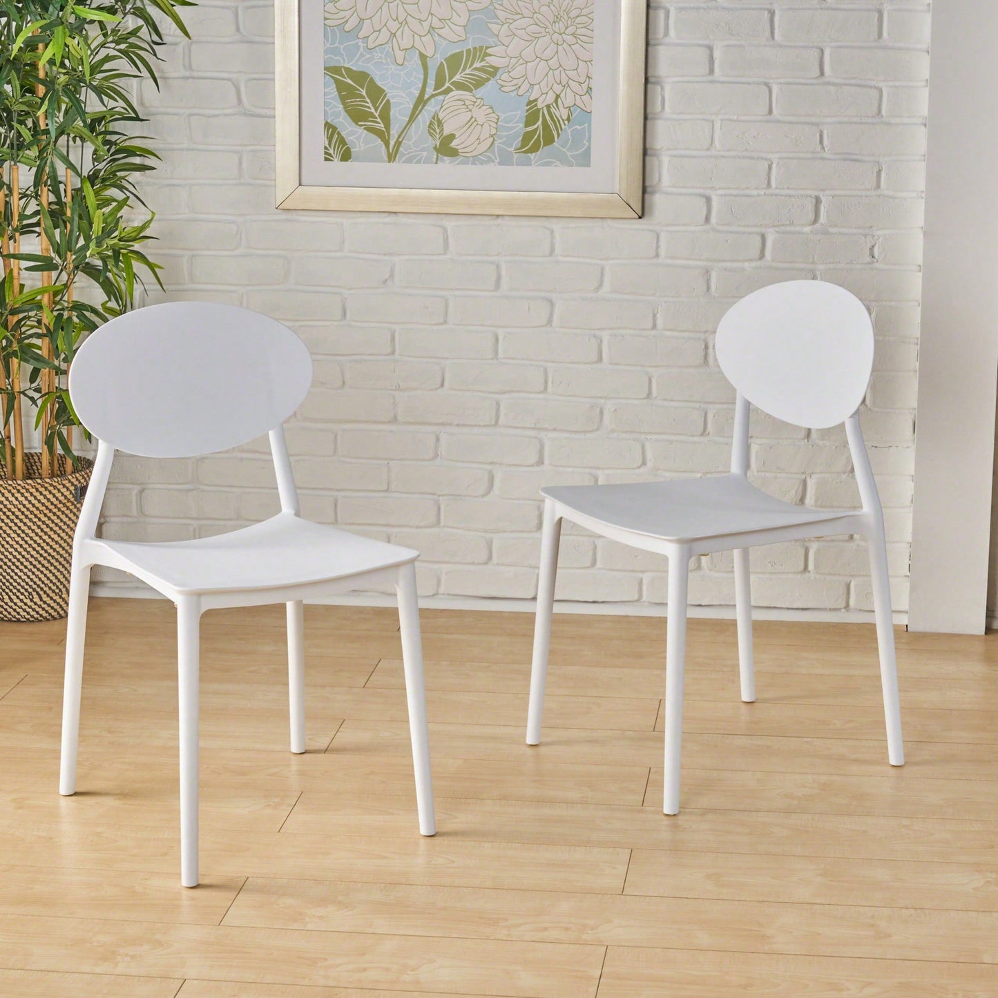 Set Of 2 Durable Polypropylene Injection Molding Chairs For Indoor And Outdoor Use