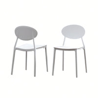 Set Of 2 Durable Polypropylene Injection Molding Chairs For Indoor And Outdoor Use