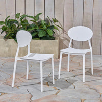 Set Of 2 Durable Polypropylene Injection Molding Chairs For Indoor And Outdoor Use