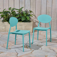 Set Of 2 Durable Polypropylene Injection Molding Chairs For Indoor And Outdoor Use