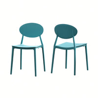 Set Of 2 Durable Polypropylene Injection Molding Chairs For Indoor And Outdoor Use