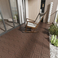 Interlocking 12-Inch Dark Gray Patio Deck Tiles For Easy DIY Installation - Perfect For Poolside, Balcony, Porch, And Backyard - 44 Pieces