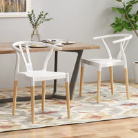Set Of 2 Modern Plastic Dining Chairs For Home And Kitchen Use