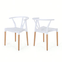 Set Of 2 Modern Plastic Dining Chairs For Home And Kitchen Use