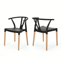Set Of 2 Modern Plastic Dining Chairs For Home And Kitchen Use