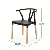 Set Of 2 Modern Plastic Dining Chairs For Home And Kitchen Use