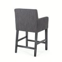 Upholstered 26 Inch Counter Stool For Kitchen Island And Bar Seating Charcoal Grey