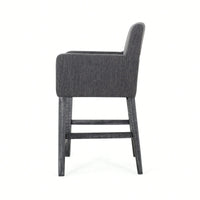 Upholstered 26 Inch Counter Stool For Kitchen Island And Bar Seating Charcoal Grey