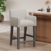 Upholstered 26 Inch Counter Stool For Kitchen Island And Bar Seating Charcoal Grey