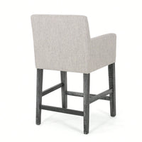 Upholstered 26 Inch Counter Stool For Kitchen Island And Bar Seating Charcoal Grey