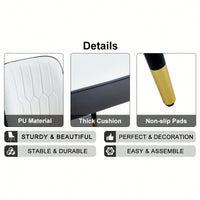 Modern Dual Tone PU Leather Dining Chair Set With Black Metal Legs For Kitchen, Bedroom, And Office - Set Of 2