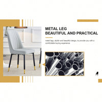 Modern Dual Tone PU Leather Dining Chair Set With Black Metal Legs For Kitchen, Bedroom, And Office - Set Of 2