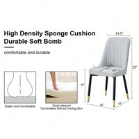 Modern Dual Tone PU Leather Dining Chair Set With Black Metal Legs For Kitchen, Bedroom, And Office - Set Of 2