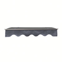 Crystal Clear Polycarbonate Door Window Awning With Aluminum Alloy Valance 47 Inch Wide X 34 Inch Deep For Wooden Wall Home Brown Roof