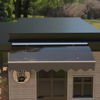 Crystal Clear Polycarbonate Door Window Awning With Aluminum Alloy Valance 47 Inch Wide X 34 Inch Deep For Wooden Wall Home Brown Roof