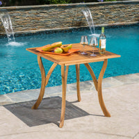 Rustic 31.5 Inch Square Wooden Dining Table For Modern Home Decor