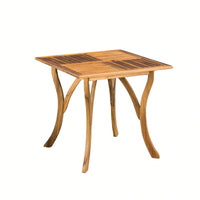Rustic 31.5 Inch Square Wooden Dining Table For Modern Home Decor