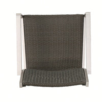 Set Of 2, Outdoor Wicker Dining Chairs With Durable Aluminum Frames Grey