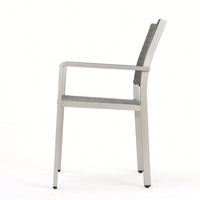 Set Of 2, Outdoor Wicker Dining Chairs With Durable Aluminum Frames Grey