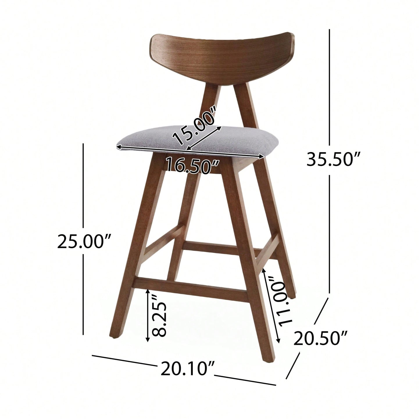Modern Adjustable Counter Stool Set Of 2 With Comfortable Cushion And Stylish Design For Kitchen Island Or Bar