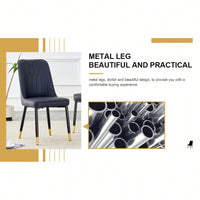 Stylish Black PU Dining And Living Room Chairs With Metal Legs - Set Of 2 For Kitchen And Dining Spaces