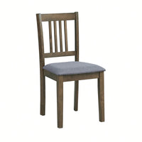 Mid Century Modern Square Wooden Dining Table Set With Upholstered Chairs For Space-Saving Kitchen And Dining Room, Oak Finish