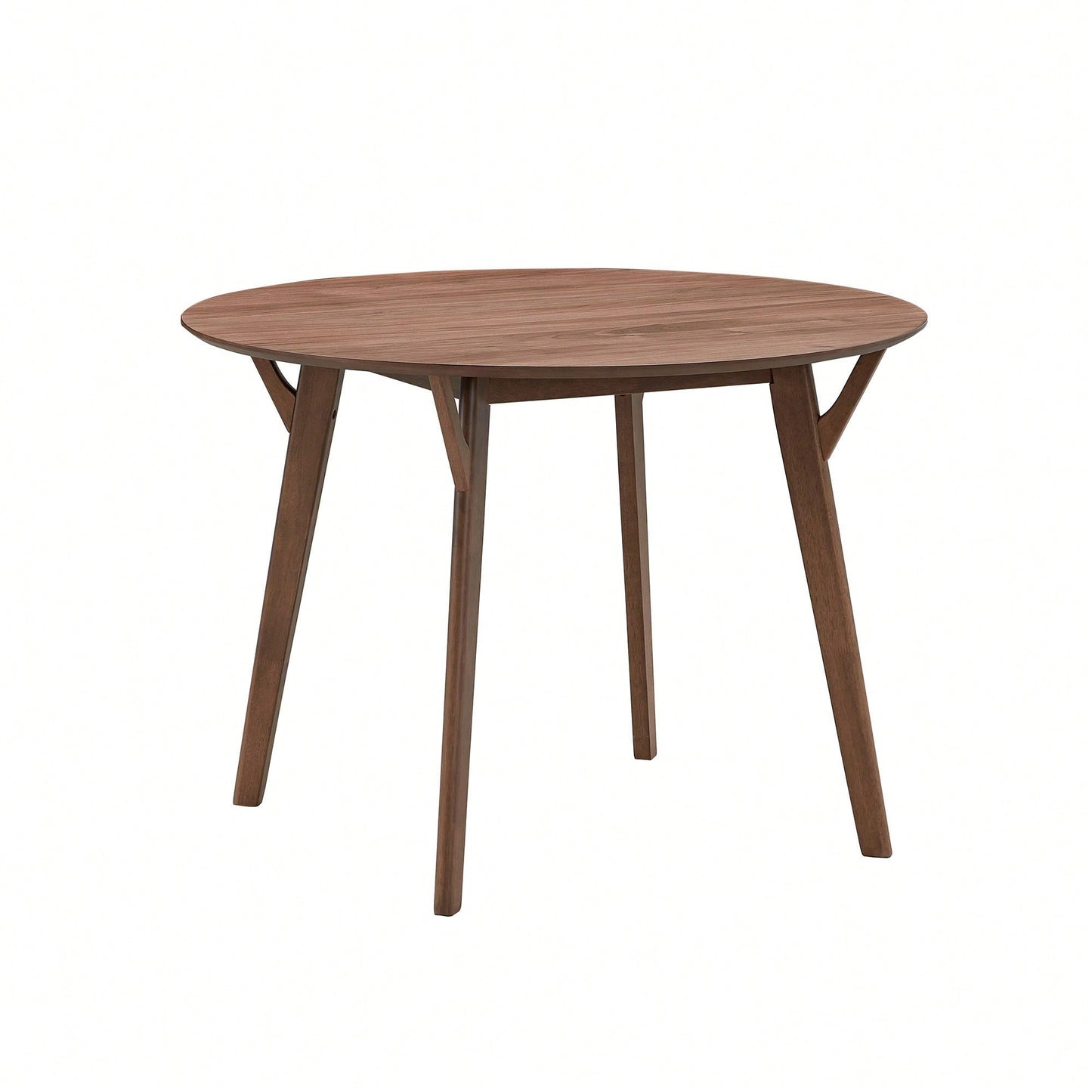 Modern Round Wooden Dining Table For 4 - Space-Saving Kitchen Table In Black For Living Room, Apartment, Restaurant