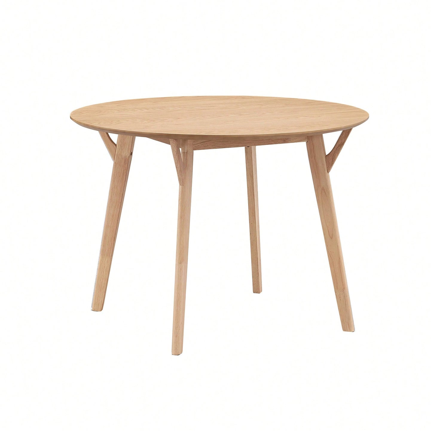 Modern Round Wooden Dining Table For 4 - Space-Saving Kitchen Table In Black For Living Room, Apartment, Restaurant