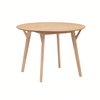Modern Round Wooden Dining Table For 4 - Space-Saving Kitchen Table In Black For Living Room, Apartment, Restaurant